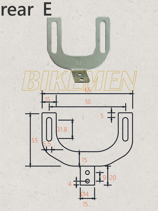 REAR BIKE RACK HANGER E