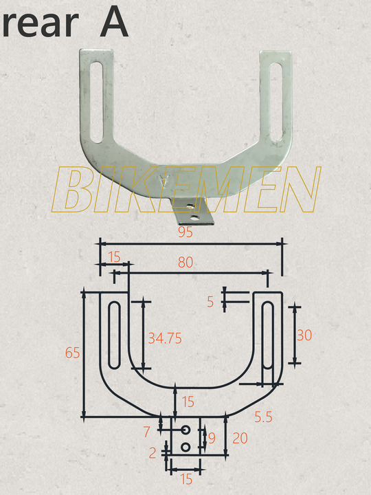 REAR BIKE RACK HANGER A REAR BIKE RACK HANGER A